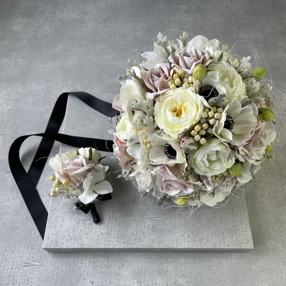 ❁Wedding bouquet❁モノトーンアンティークのブーケ【40517】 3枚目の画像