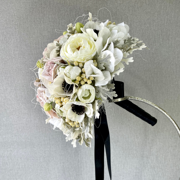 ❁Wedding bouquet❁モノトーンアンティークのブーケ【40517】 5枚目の画像