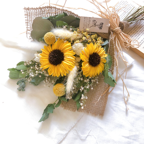 大好評】サマースワッグ 夏到来 ひまわり ドライフラワー スワッグ Le