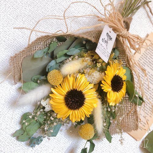 大好評】サマースワッグ 夏到来 ひまわり ドライフラワー スワッグ Le