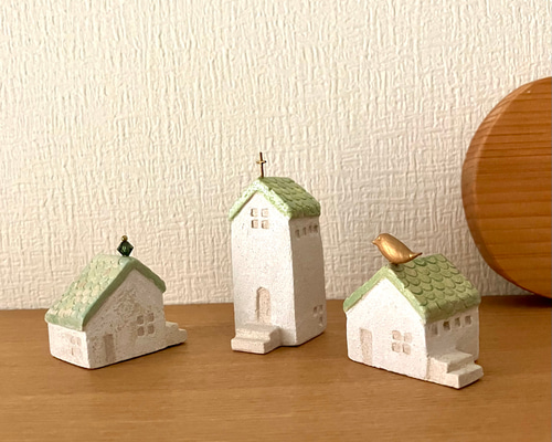 北欧風のミニチュアハウス（2個セット）組合せ自由 その他置物