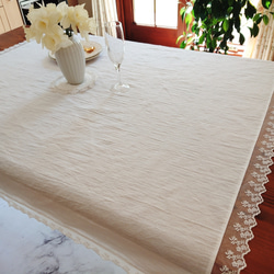 ホワイトコットン♪レース付きテーブルクロス♡︎正方形 テーブル