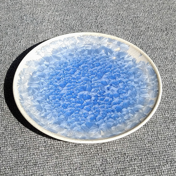 玻璃結晶（青） 平皿【紫陽花ハンドメイド2024】 5枚目の画像