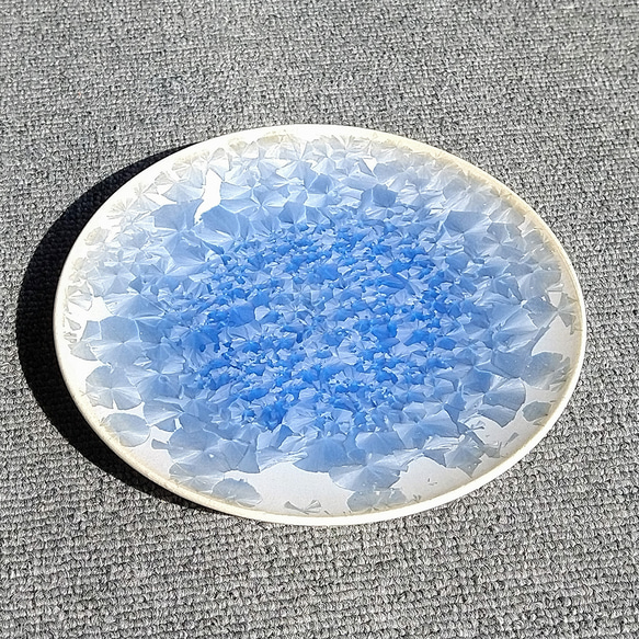 玻璃結晶（青） 平皿【紫陽花ハンドメイド2023】 4枚目の画像