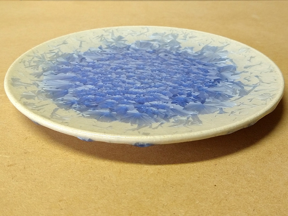 玻璃結晶（青） 平皿【紫陽花ハンドメイド2024】 8枚目の画像