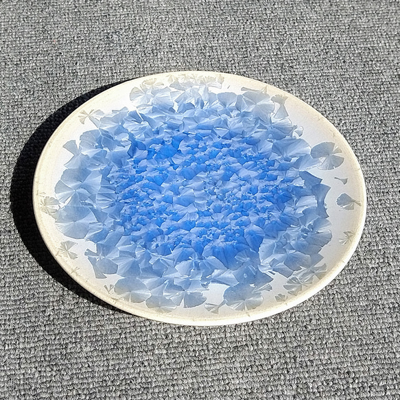玻璃結晶（青） 平皿【紫陽花ハンドメイド2023】 6枚目の画像