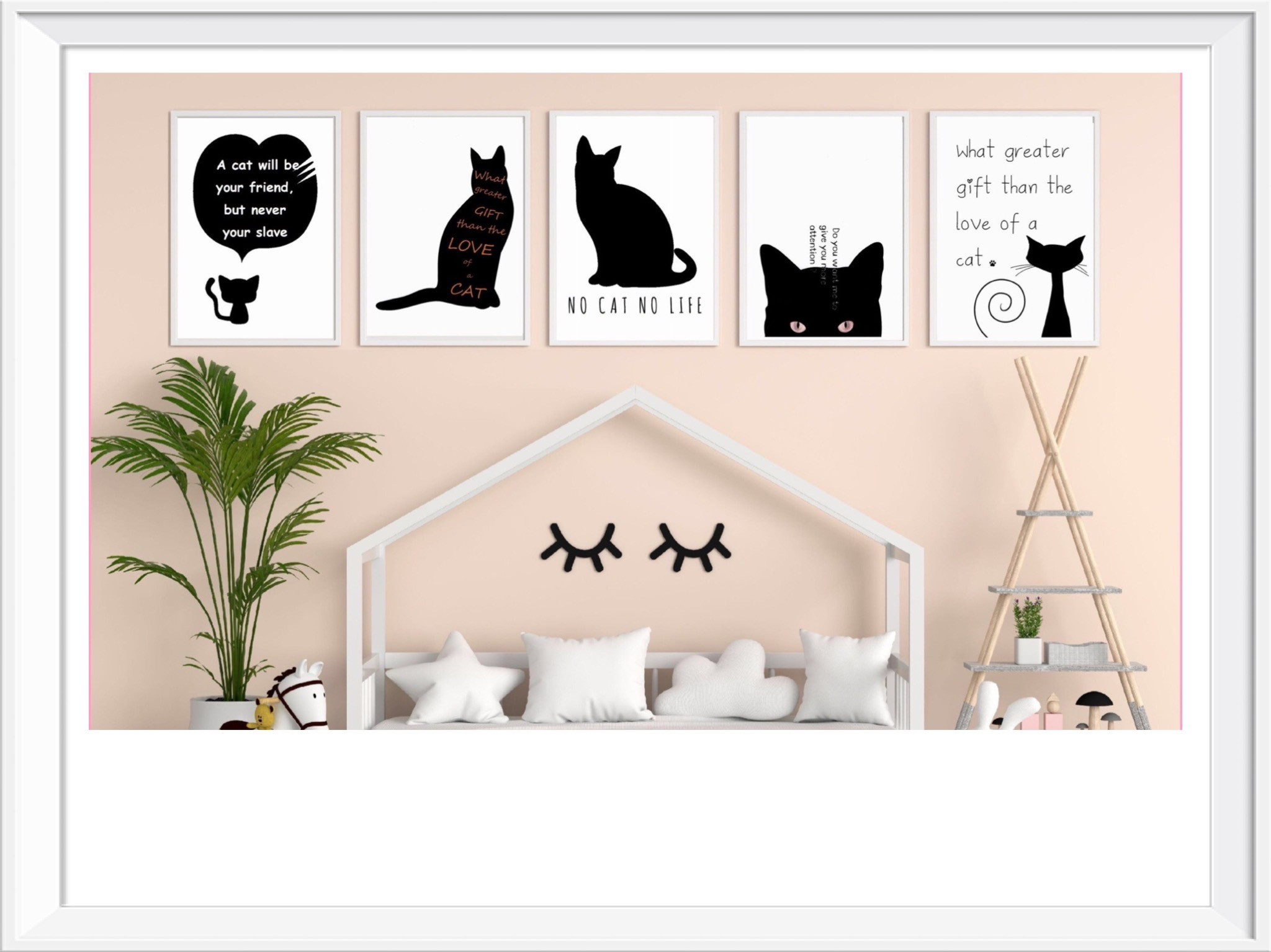 猫 ネコ ねこ キャット CAT⭐️ポスター アート モノクロ