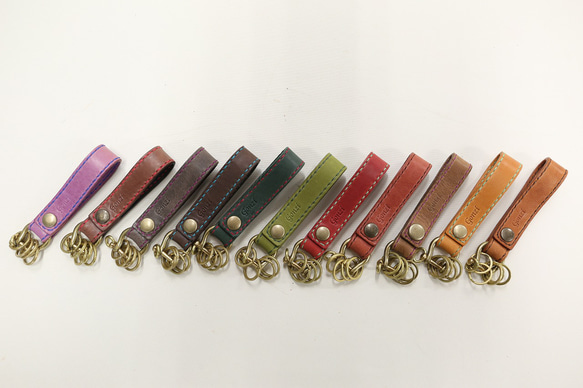 国産姫路鞣しプルアップレザー シャックルキーホルダー 手縫い縫製 4枚目の画像