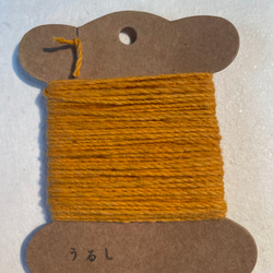 自然栽培100％手紡ぎコットン草木染め糸　10ｍ 2枚目の画像