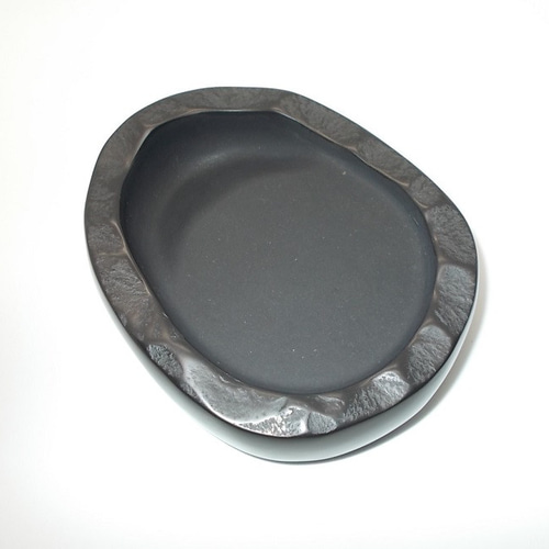 自然・丸型硯 NO.0584 天然那智黒石製 ペン・筆記用具 猫印