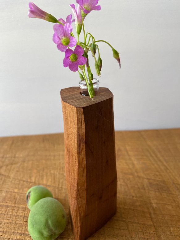 鉈彫り一輪挿し（試験管付き）　山桜 2枚目の画像