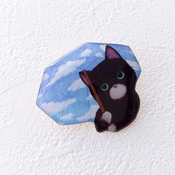 雨降り子猫のブローチ(帯留オプション) 10枚目の画像