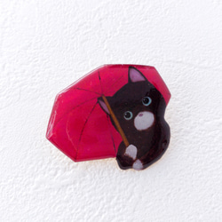 雨降り子猫のブローチ(帯留オプション) 7枚目の画像