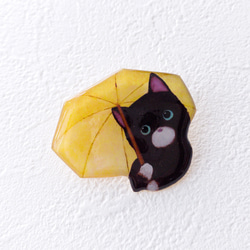 雨降り子猫のブローチ(帯留オプション) 8枚目の画像