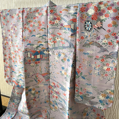 ミニチュア着物　ゆらっちページ ミニチュア着物【一般公開】黒地 金彩 桜 34×34 - メルカリ