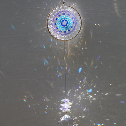 藍色透明 7 公分大曼陀羅太陽捕手 第4張的照片
