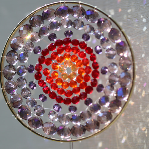 日の入をイメージした光の曼荼羅 7センチ曼荼羅サンキャッチャー  