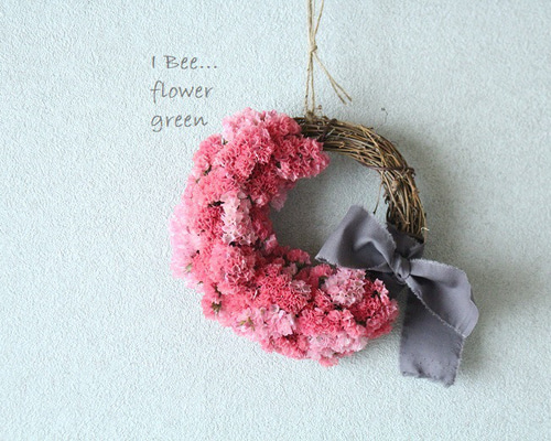 スターチスのドライフラワーリース（ハーフスタイル） ドライフラワー