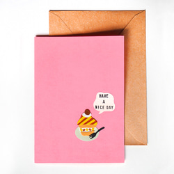 【コーヒーとナッツのケーキ】コラージュのグリーティングカード 2枚目の画像