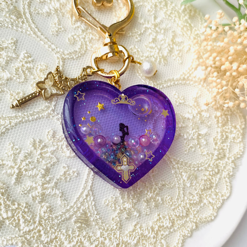 紫 プリンセス ハートシェイカー キーホルダー The magic 通販｜Creema 