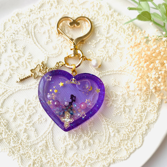 008　ハート シェイカー heart shaker キーホルダー 〈パープル〉 008ハート シェイカー heart shaker キーホルダー 〈パープル〉