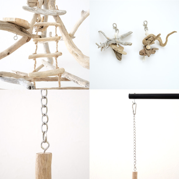 【セミオーダー】流木ハンギングバードジム M 13枚目の画像