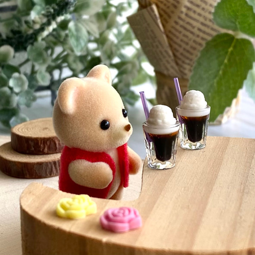 95 ＊コーヒーフロート＊ 2個セット ミニチュア ドリンク 大人可愛い 
