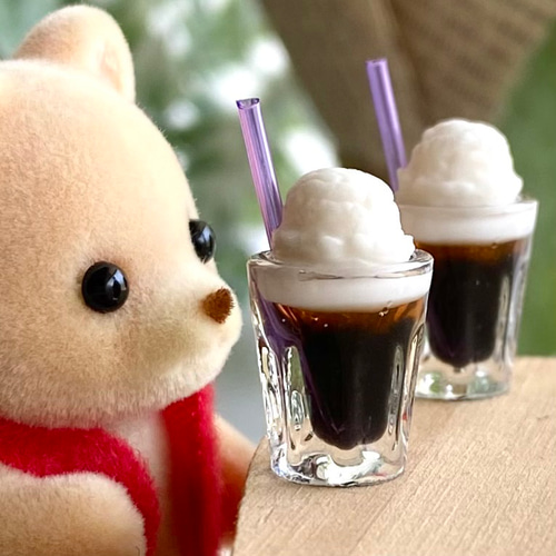 95 ＊コーヒーフロート＊ 2個セット ミニチュア ドリンク 大人可愛い 