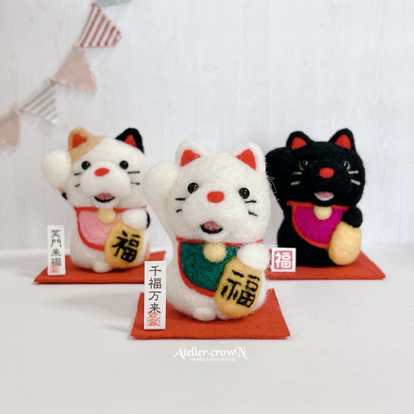 受注製作　犬と猫の羊毛フェルトひな祭り人形セット 受注製作 犬と猫の羊毛フェルトひな祭り人形セット オーダー