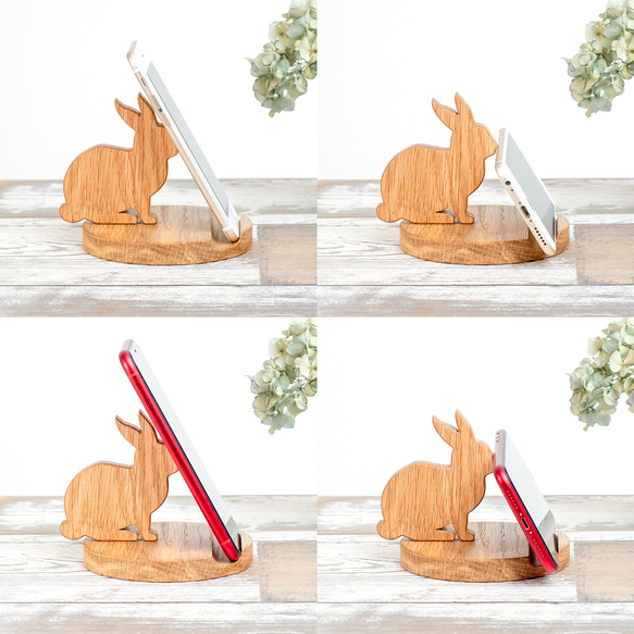 【爽やかな夏の首飾り】ウサギのスマホスタンド 10枚目の画像