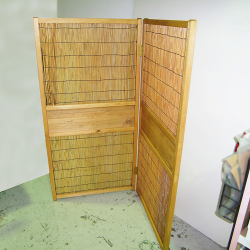すだれを使った衝立 間仕切り パーテーション 和風 折り畳み式