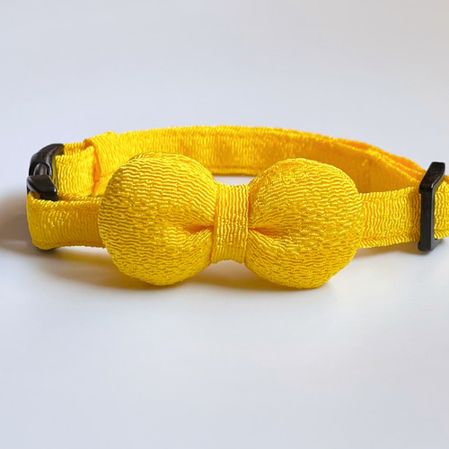 黄色タータンチェック、わんちゃん猫ちゃん用首輪 首輪・ハーネス