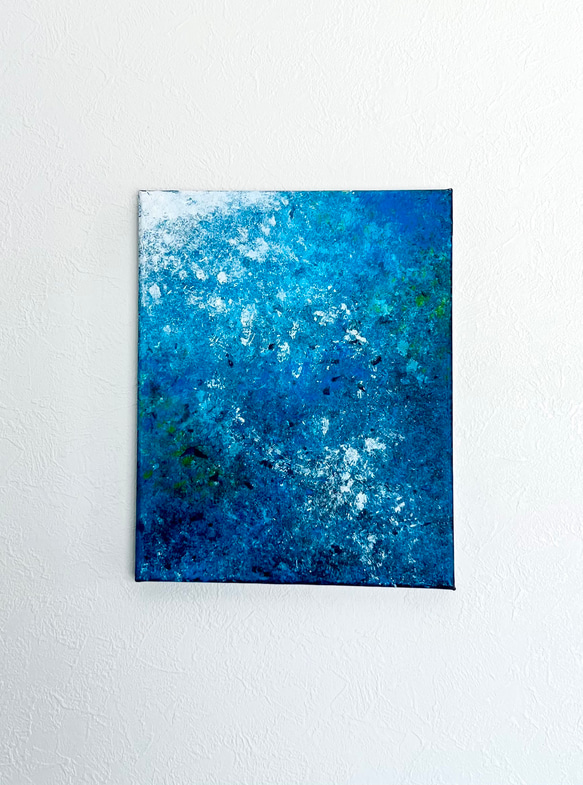 零064】絵画 宇宙 青 空 海 抽象画 原画 インテリア 絵画 零