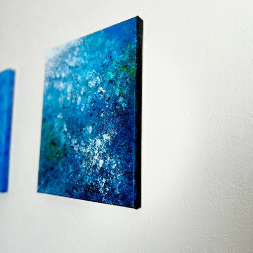 零064】絵画 宇宙 青 空 海 抽象画 原画 インテリア 絵画 零