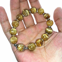 キャッツアイゴールドタイチンルチル ハイグレード 12mm 16cm