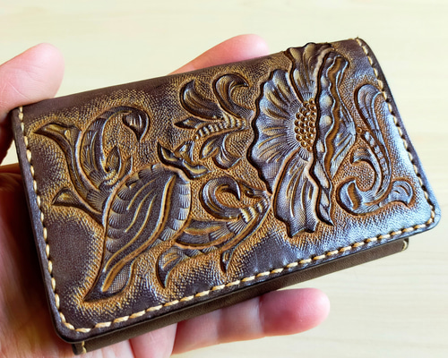 ☆Mi☆カービング入り名刺入れ ☆Mi☆カービング入り名刺入れ 名刺入れ（レザーカービング入り） | ST工房