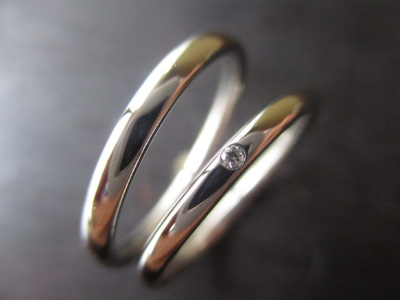 　【結婚指輪SOLIS】 ARTEMIS  アルテミス　2本セット価格　PT950鍛造指輪 2枚目の画像