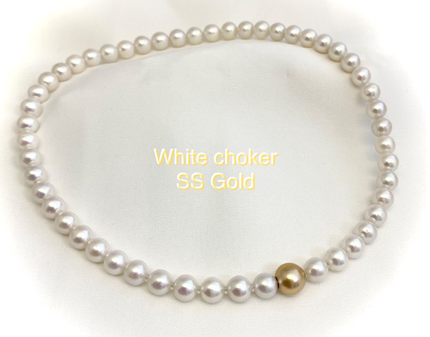 White choker SS Gold（ホワイトチョーカー南洋ゴールド）