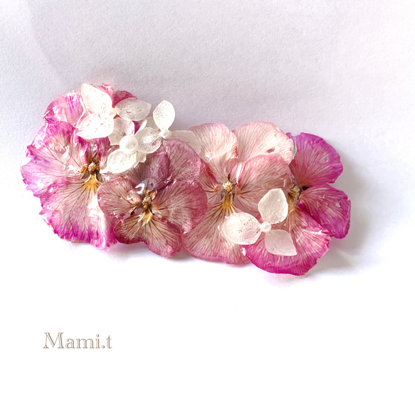 Mami.t》 本物のビオラのバレッタ バレッタ Mami.t 通販｜Creema  