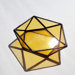ステンドグラストレー「ダイヤモンドカットー琥珀」 3枚目の画像
