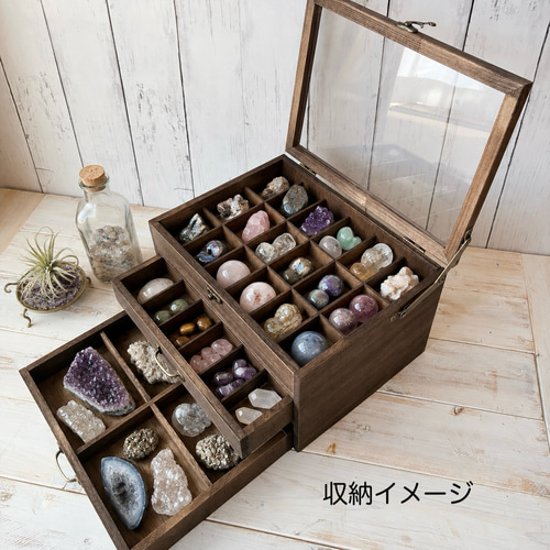 鉱物標本　木箱　鉱物　コレクション Amazon | AZNABLE 鉱物標本 セット 箱 鉱物 コレクション 岩石 化石