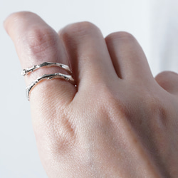 秋のおしゃれに✨K18 極細 2連 リング♡つけっぱなし 華奢