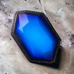 【Polyto】革の宝石 コンパクトレザーポーチ(ブルー) 2枚目の画像