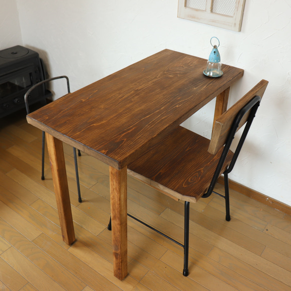 国産ひのき100cm奥行42cm木製木足テーブル　cafeカフェダイニングテーブル　カウンターテーブル　 2枚目の画像
