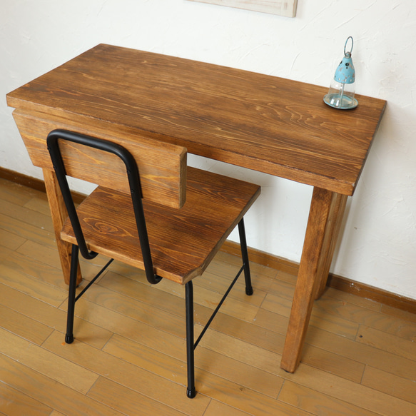 国産ひのき100cm奥行42cm木製木足テーブル　cafeカフェダイニングテーブル　カウンターテーブル　 1枚目の画像