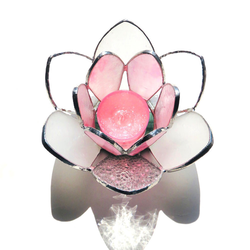 プチステンドグラス　ストロベリーキャンドル 昭和ガラス（ダイヤ）ステンドグラスのおうち型キャンドル