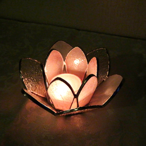 ステンドグラス ＊睡蓮のキャンドルホルダー＊ キャンドル・キャンドル