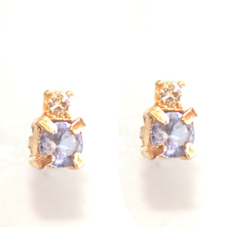 - classic - Tanzanite & Diamond Earrings k10 1枚目の画像