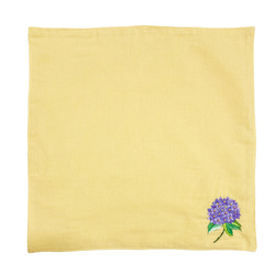 リネン手刺繍ハンカチ「紫陽花」30cm×30cm　様々な色 16枚目の画像