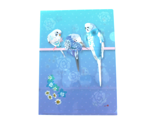 インコ　ヨウム　アクリル画　オリジナル制作　壁飾り A4クリアファイル「ゆめいろいんこ」 その他雑貨 とりアート 通販